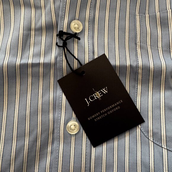 J Crew Slim Bowery stretch oxford shirt with button-down collar * Med * Blue - Picture 3 of 5